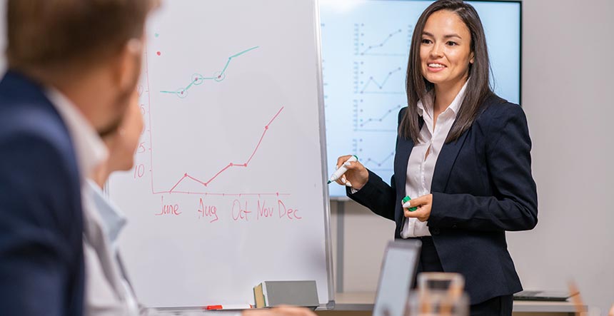 Presentaciones laborales: usa datos y diseño