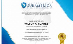 Certifícate de Cursos y diplomados de Excel